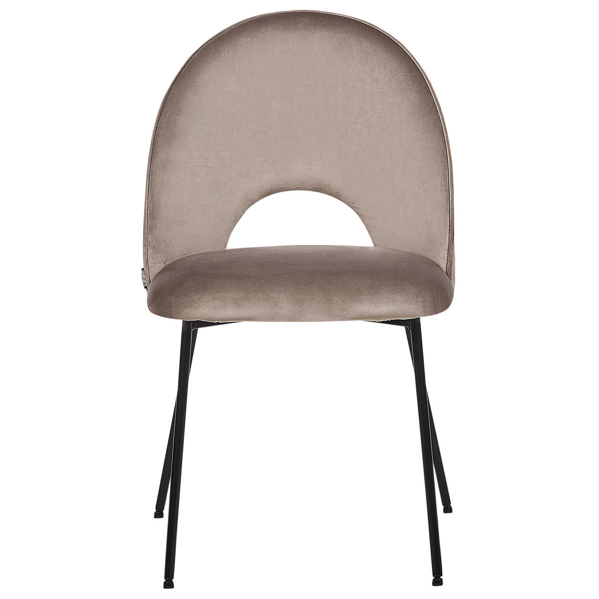 STUHL 2er-Set Samtstoff taupe Covelo - Beige/Schwarz, Textil (46/84/45cm) - Beliani