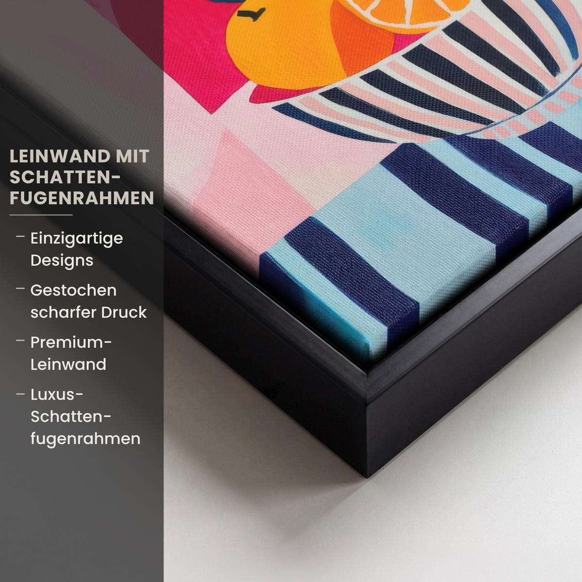 LEINWAND Bilder mit Rahmen - Obst - Abstrakter Hintergrund - Rosa - 20x20 - Pink, Textil (20/20cm) - OnlyWow