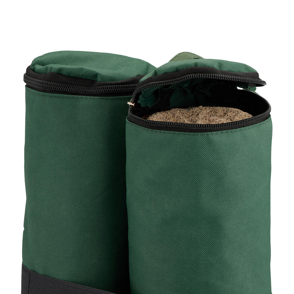 4XPAVILLON-SANDSÄCKE - Dunkelgrün, Textil/Metall (42/40/1.5cm) - Relaxdays