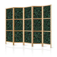 PARAVENT Japanischer 5-tlg 225x172 cm Gr ne Bl tter - Grün, Holz/Textil (225/172/3cm) - Muralo