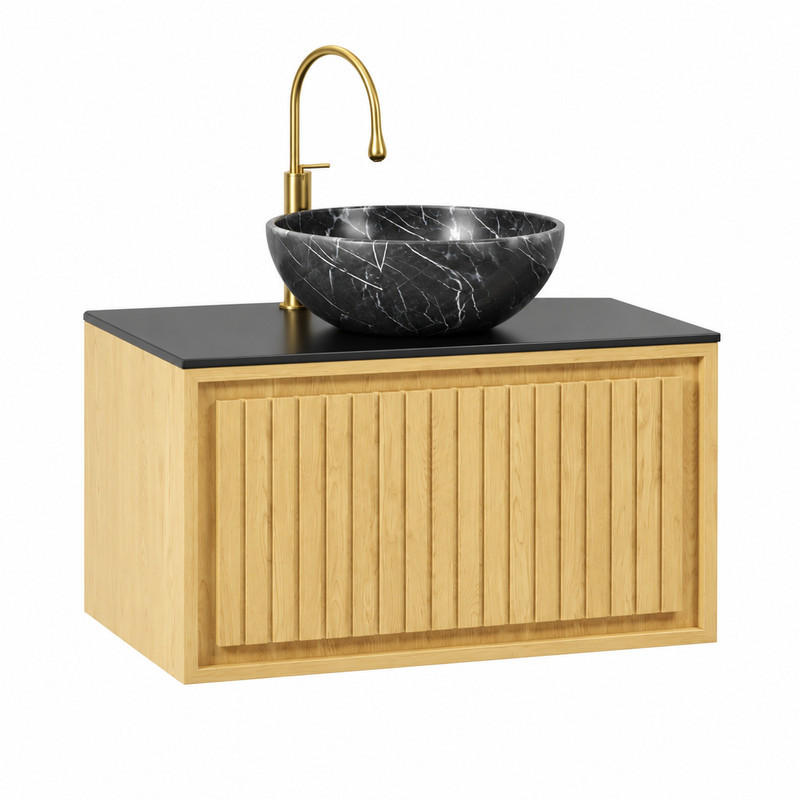 Beauniv Badezimmerschrank Schwarz 48x55.1x76 cm