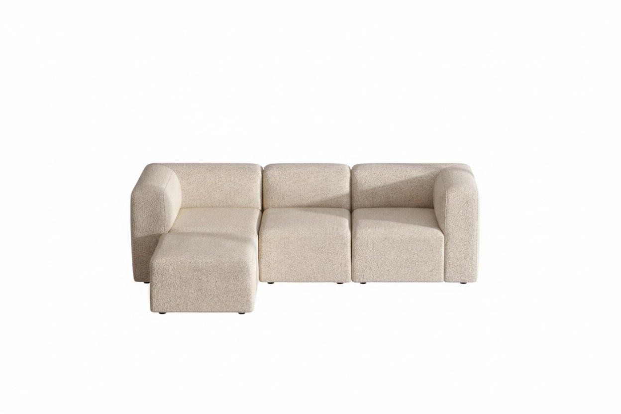CHAISELONGSOFA Cubic Stoff Beige - Beige, Textil (257/64/164cm) - ebuy24