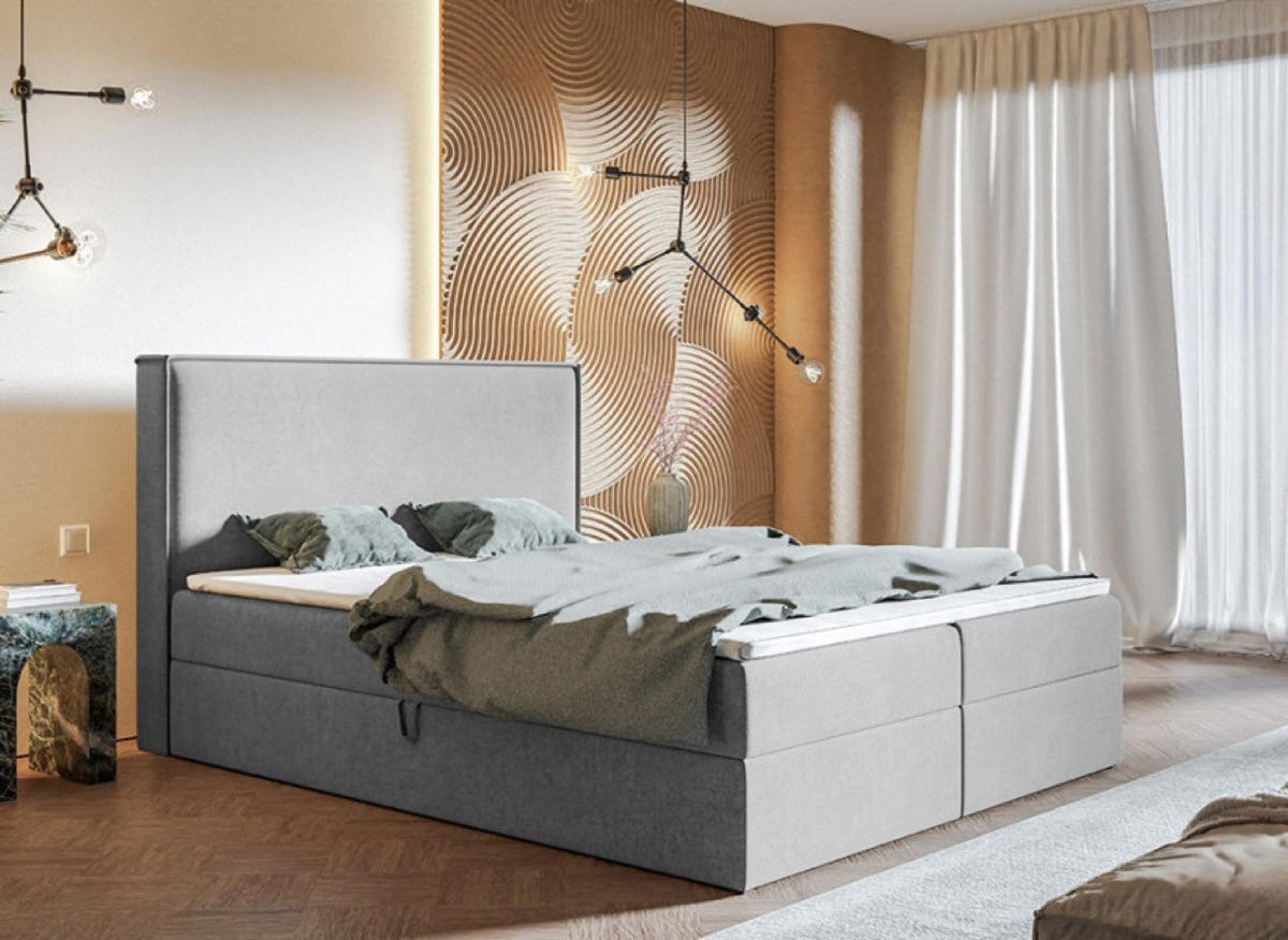 BETT Grau FOX 9 140x200 cm - Grau, Textil (140/200cm) - Sepro Meble