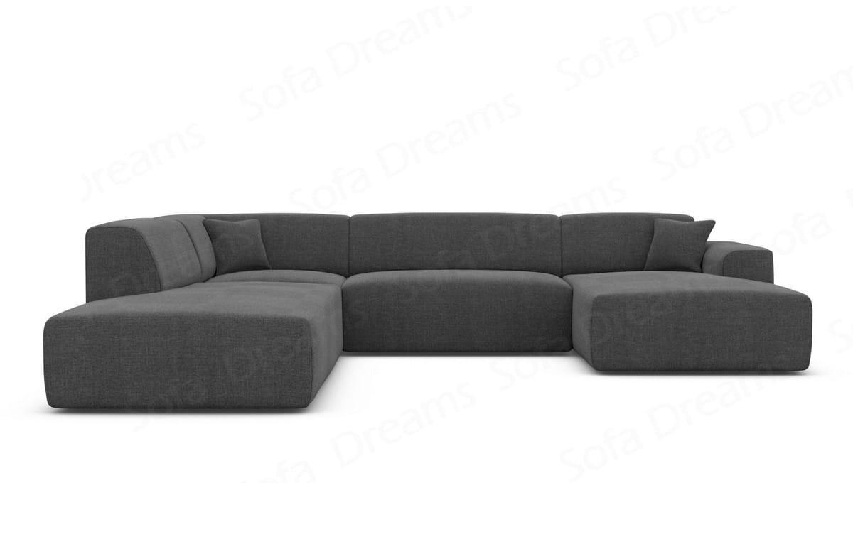 WOHNLANDSCHAFT Genova Anthrazit Strukturstoff - Anthrazit, Kunststoff (326/70/263cm)