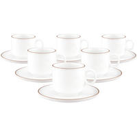 CAPPUCCINOTASSEN MIT UNTERTASSEN Sento Home Pure Lines Cocoa Brown 300 ml 6er Set - Hellbraun, Keramik (0.3L) - Seltmann Weiden