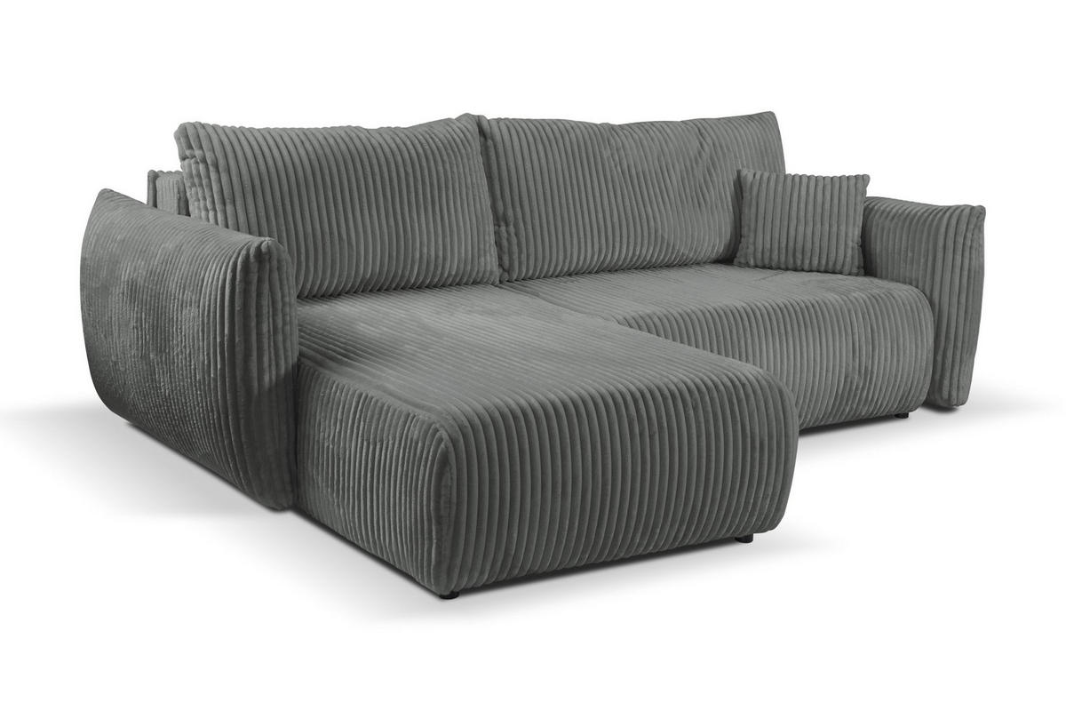 ECKSOFA HALLORA - Grau (Tilia 90) - Grau, Holzwerkstoff (257/177cm) - Möblo