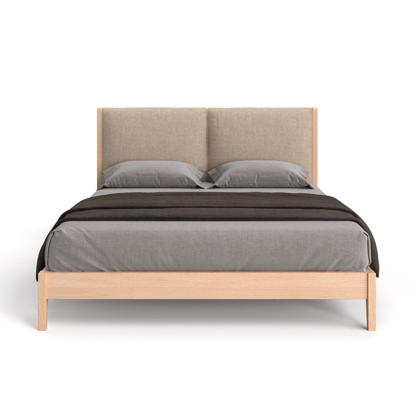 MASSIVHOLZBETT Vena aus Buche 200x220 cm, Storm 06 - Beige/Buchefarben, Holz (200/220cm) - Danzz