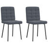 ESSZIMMERSTÜHLE 2 Stk. Dunkelgrau Samt 45*54*83cm - Dunkelgrau, Metall (45/83/54cm) - ZMH