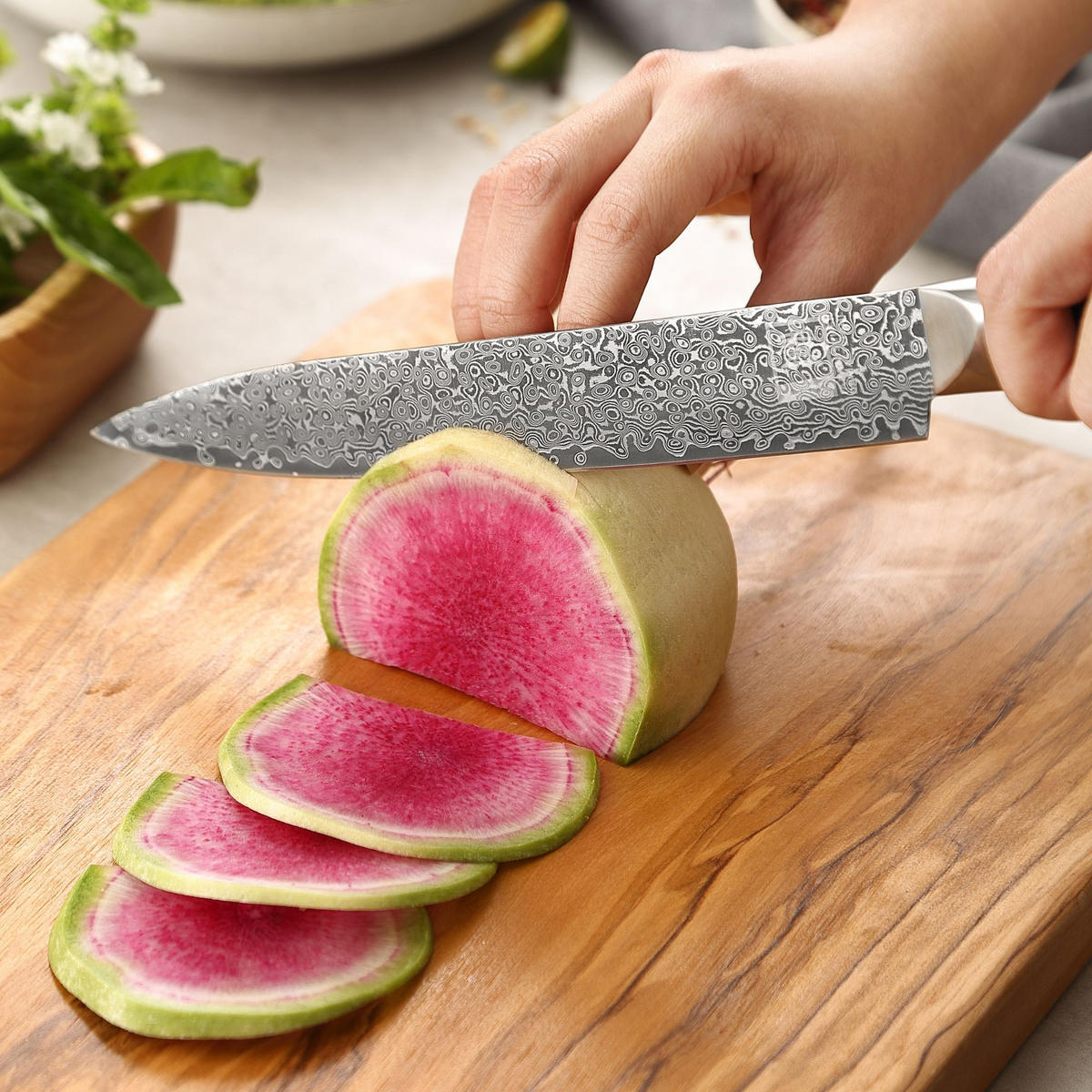 FLEISCHMESSER 20 cm - Schwarz, Holz/Metall (34cm) - Zayiko