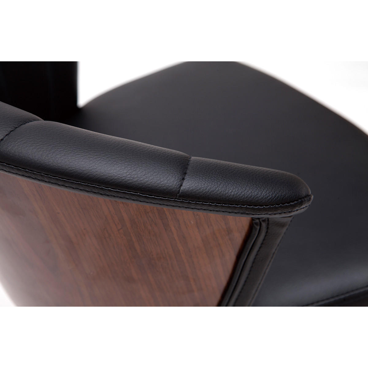 BARHOCKER Drehbar Schwarz Dunkles Holz H65 cm ALBIN - Walnussfarben, Holz (52/88/54cm) - Miliboo