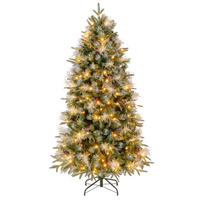 WEIHNACHTSBAUM mit 270 warmweißen LED-Lichtern 8 Lichtmodi 180 cm grün - Grün, Metall (180cm) - COSTWAY