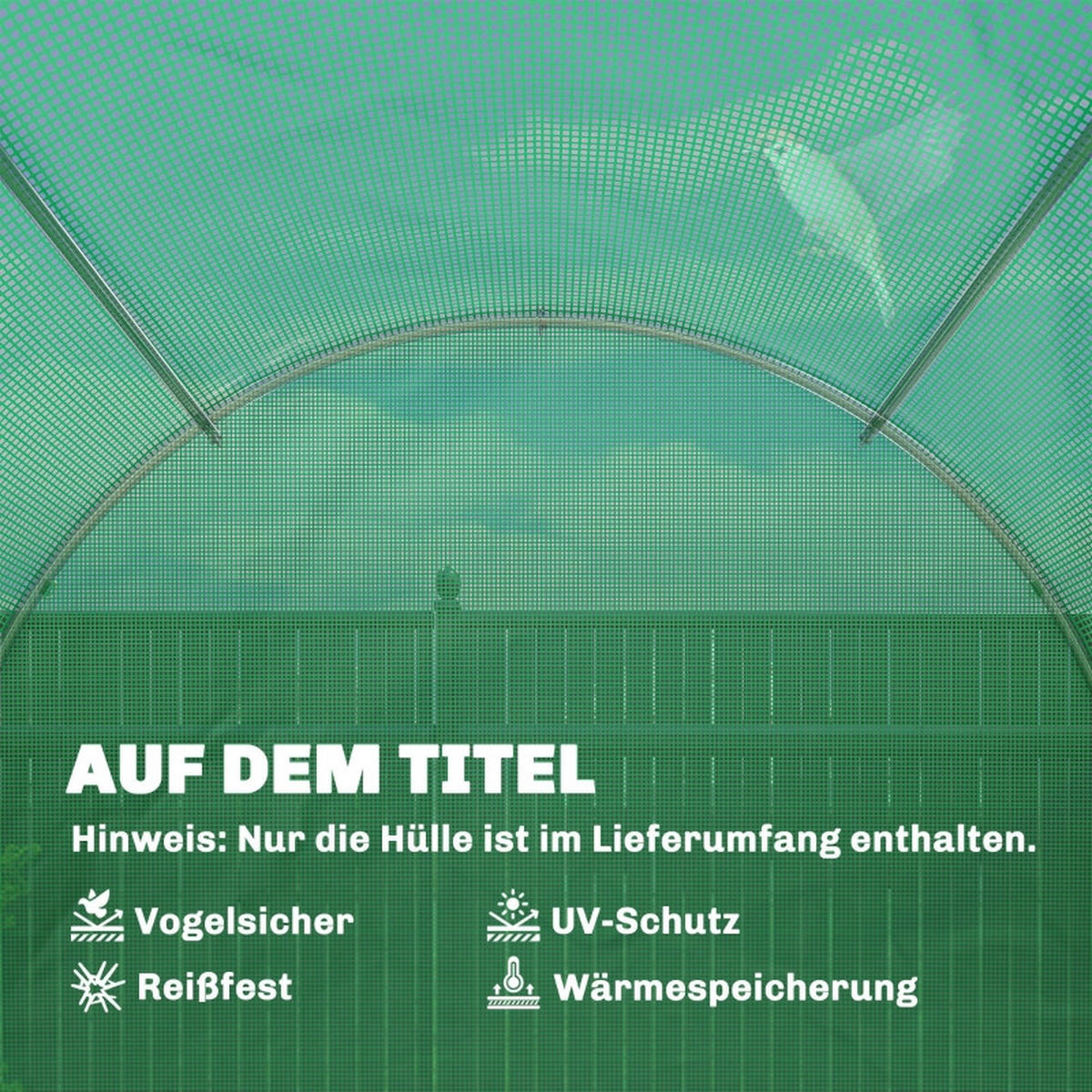 GEWÄCHSHAUSFOLIE 4x2 m Tür Fenster UV Schutz grün - Grün, Kunststoff (400/200/200cm) - Fortuna Lai