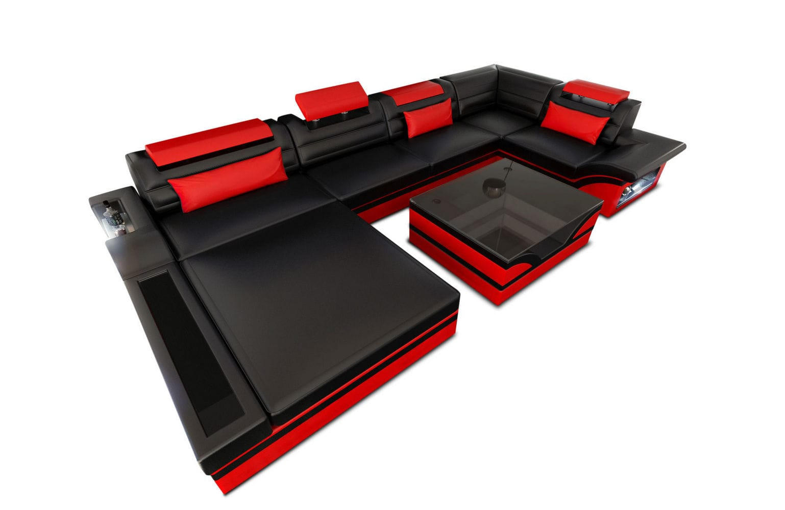 XXXLutz Sofa Schwarz 372x78x214 cm