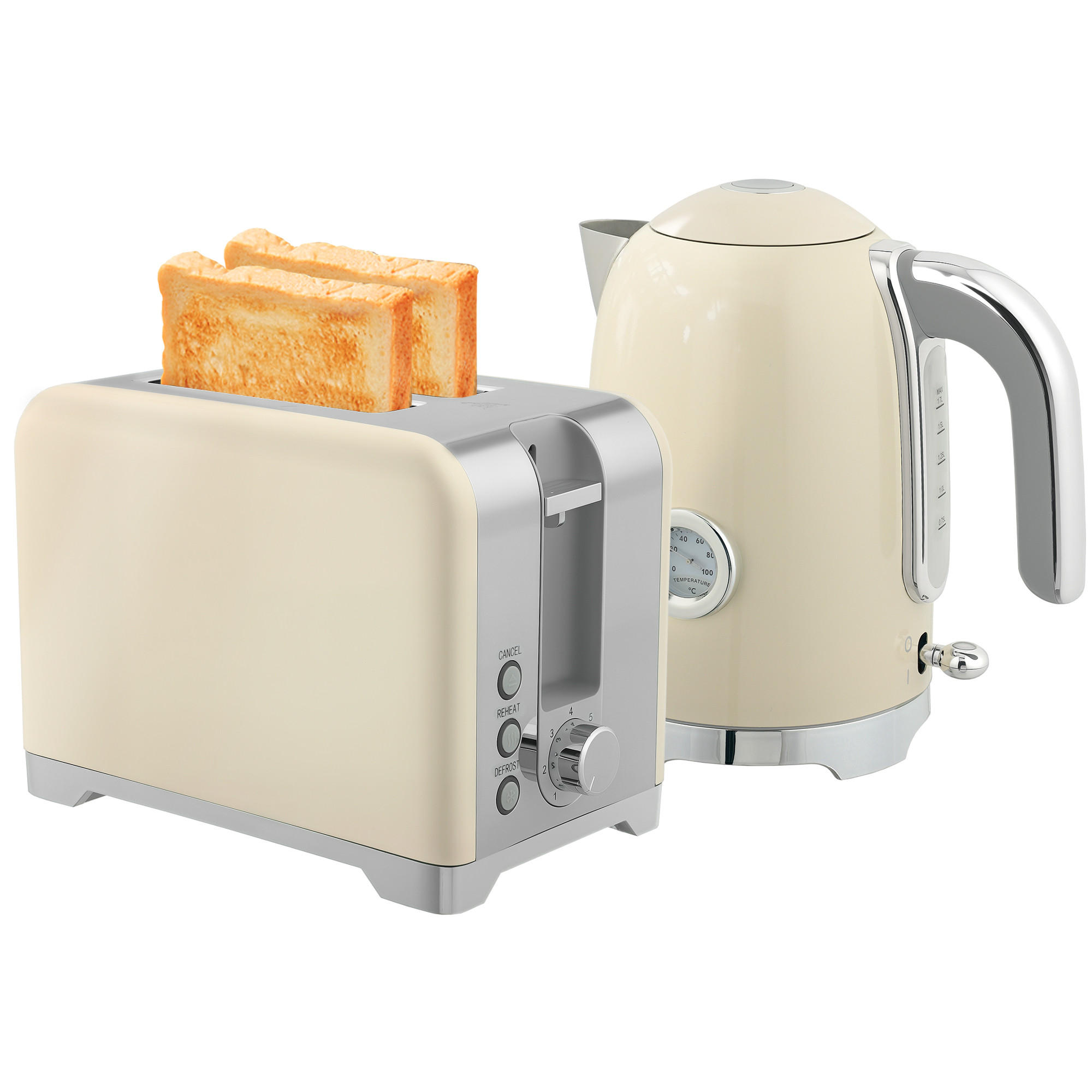 TOASTER mit Wasserkocher DE-07885 Creme - Creme, Kunststoff (16/24.4/23.5cm) - ComfortXL
