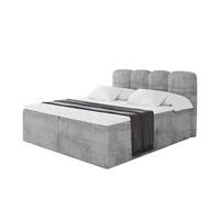 BOXBETT mit Matratze H4 - NINA - 180x200 cm - Hellgrau - Hellgrau, Holzwerkstoff (180/200cm) - ALTDECOR