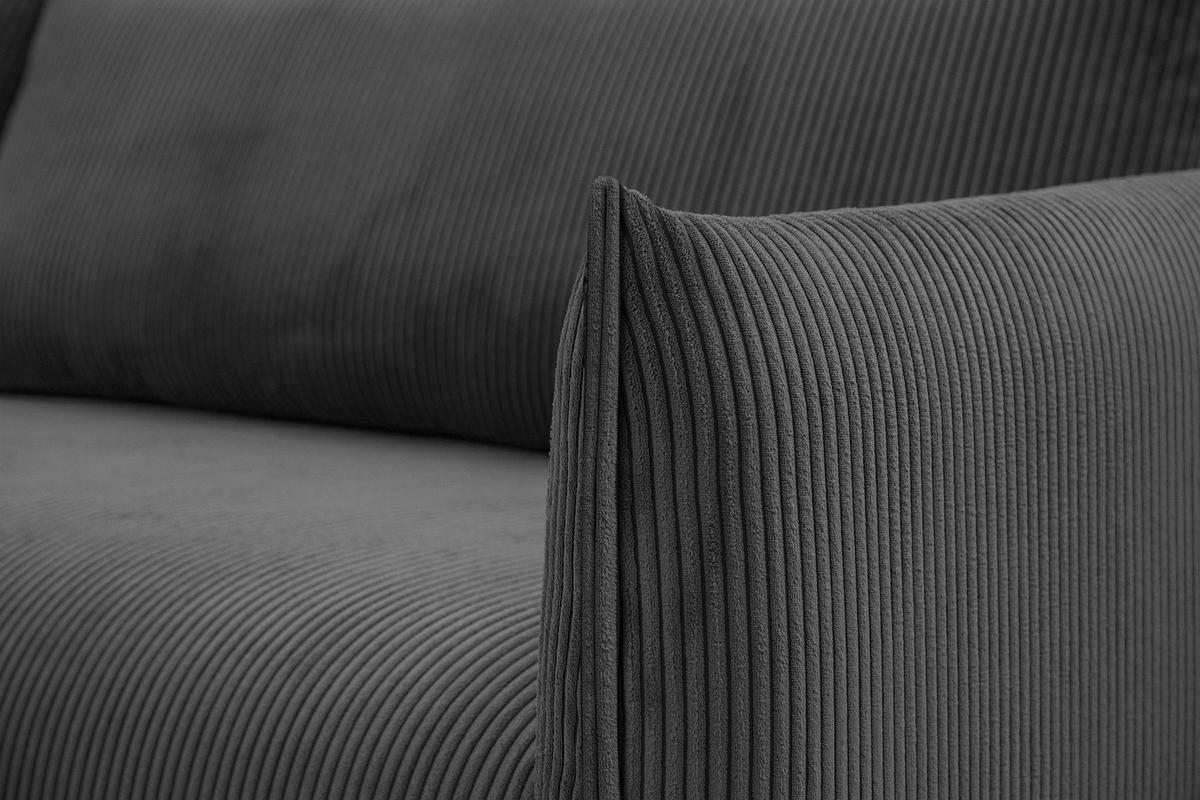 ECKSOFA TAUER 5-Sitzer, dunkelgrau - Dunkelgrau/Schwarz, Holzwerkstoff/Kunststoff (174/292cm) - Courtois Laville