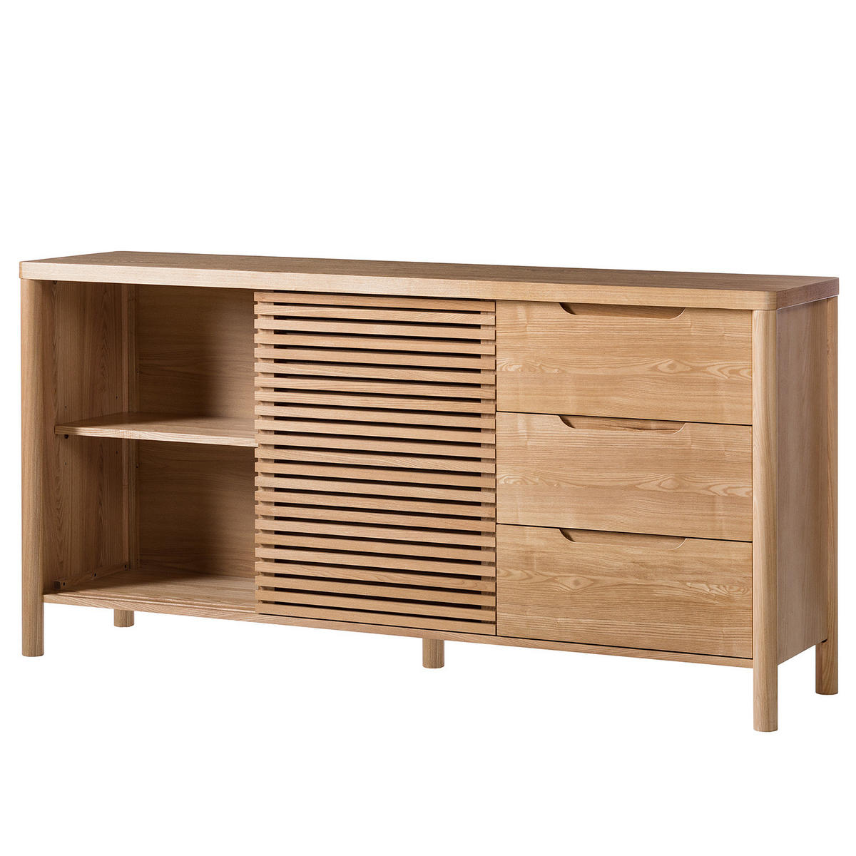 SIDEBOARD - Esche massiv, 180 cm - Braun, Holz (180/88/45cm) - home24