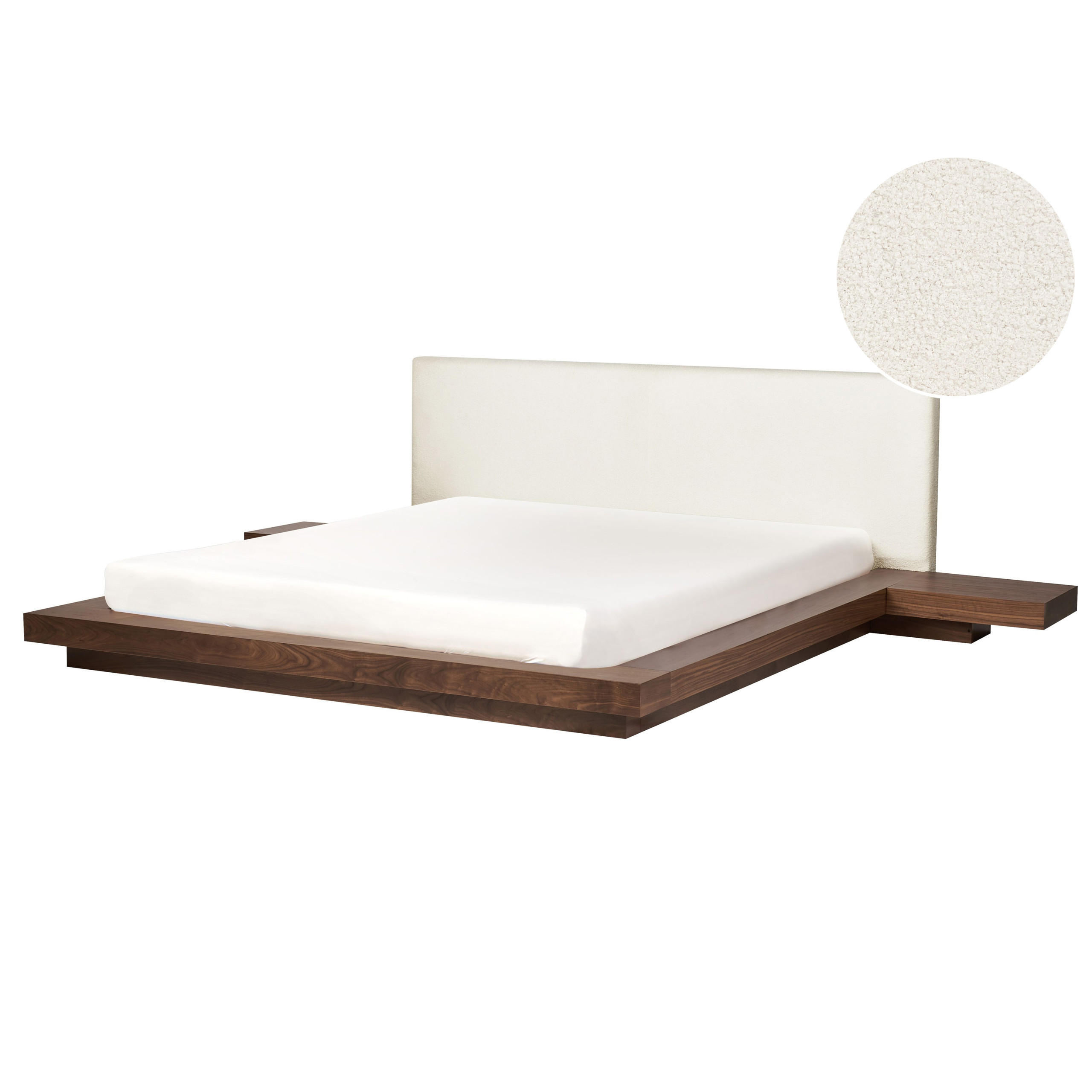 POSTEL s roštem 180/200 cm MDF deska Hnědá Zen - hnědá, dřevo (180/200cm) - Beliani