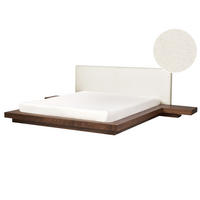 BETT mit Lattenrost 180/200 cm MDF-Platte Braun Zen - Braun, Holz (180/200cm) - Beliani