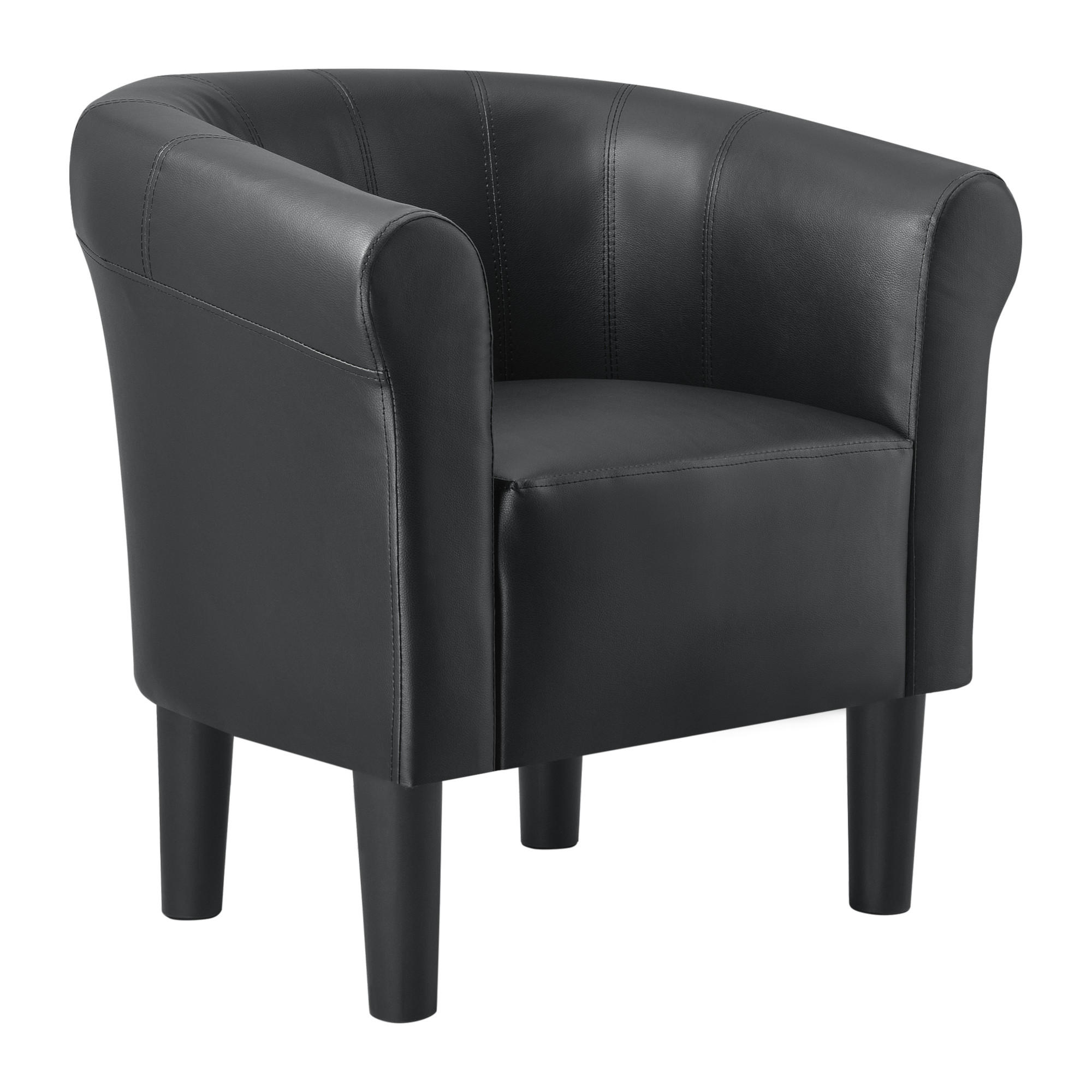 SESSEL Jelgava Kunstleder Schwarz - Schwarz, Textil (70/70/58cm) - [en.casa]