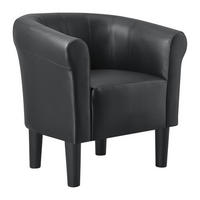 SESSEL Jelgava Kunstleder Schwarz - Schwarz, Textil (70/70/58cm) - [en.casa]