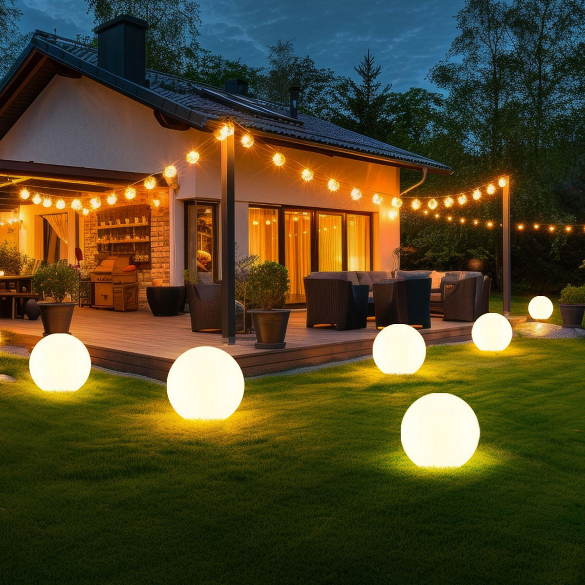 LED AUSSENLEUCHTE Solar Kugel Weiß Silber 3er Set - Weiß, Kunststoff (25/25/65cm)