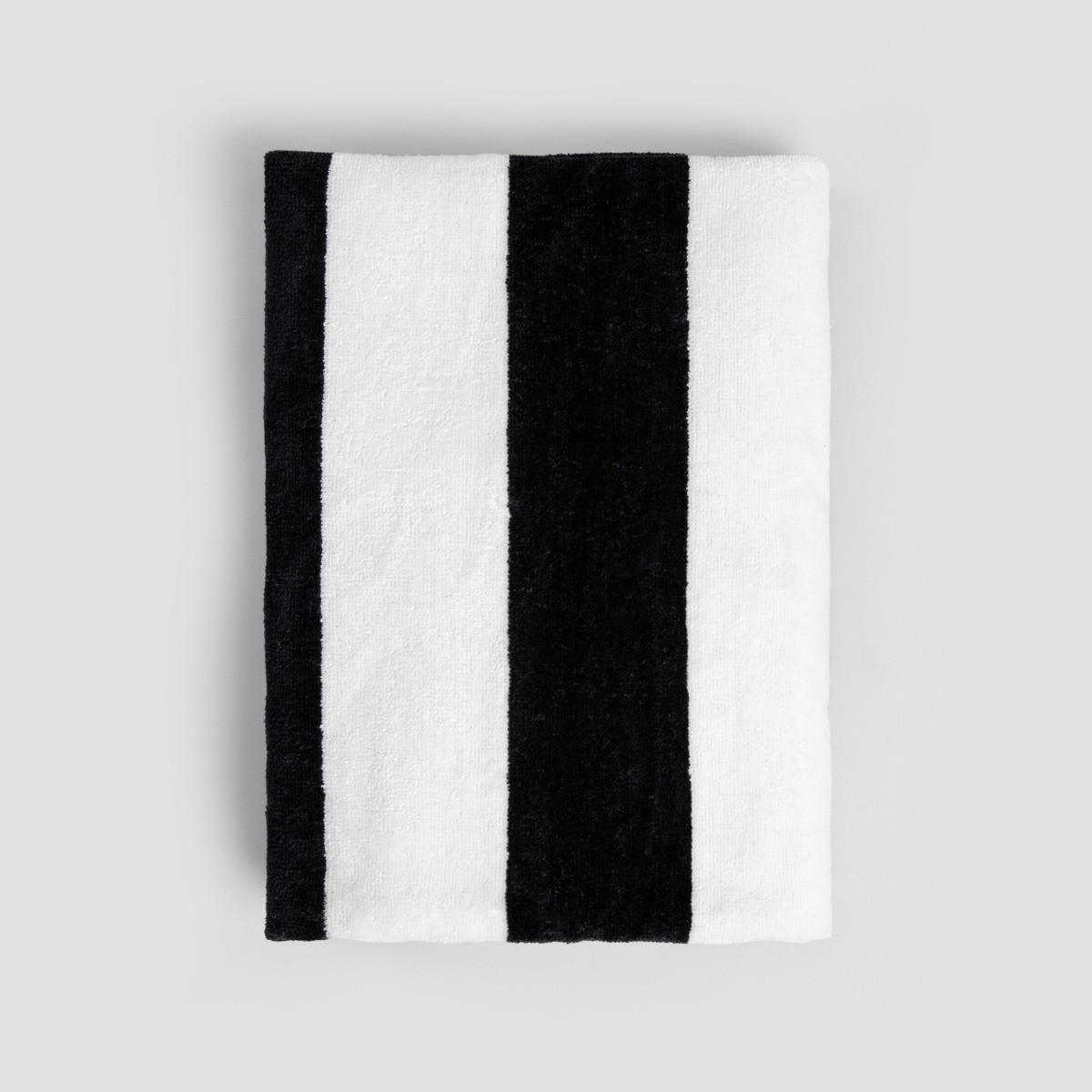 BADETUCH Lawena schwarz-weiß 70/130 cm - Schwarz, Textil (70/130cm) - Homla