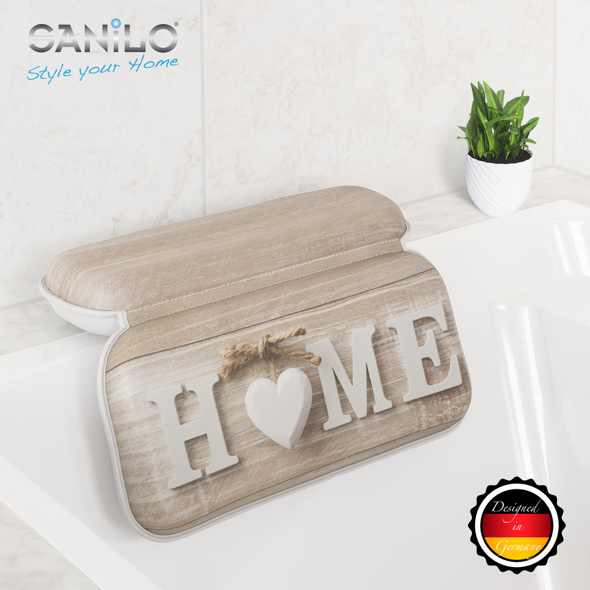 BADEWANNENKISSEN Home - Braun, Kunststoff (39/5.5cm) - Sanilo