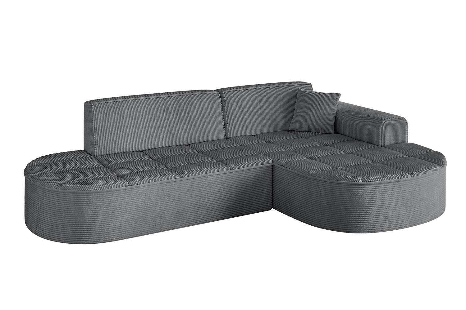 ECKSOFA Ottomane Rechts TARO-L1 - 243x171x79,5 cm Dunkelgrau - Dunkelgrau, Holzwerkstoff/Textil (243/171cm) - ALTDECOR