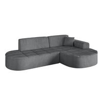 ECKSOFA Ottomane Rechts TARO-L1 - 243x171x79,5 cm Dunkelgrau - Dunkelgrau, Holzwerkstoff/Textil (243/171cm) - ALTDECOR