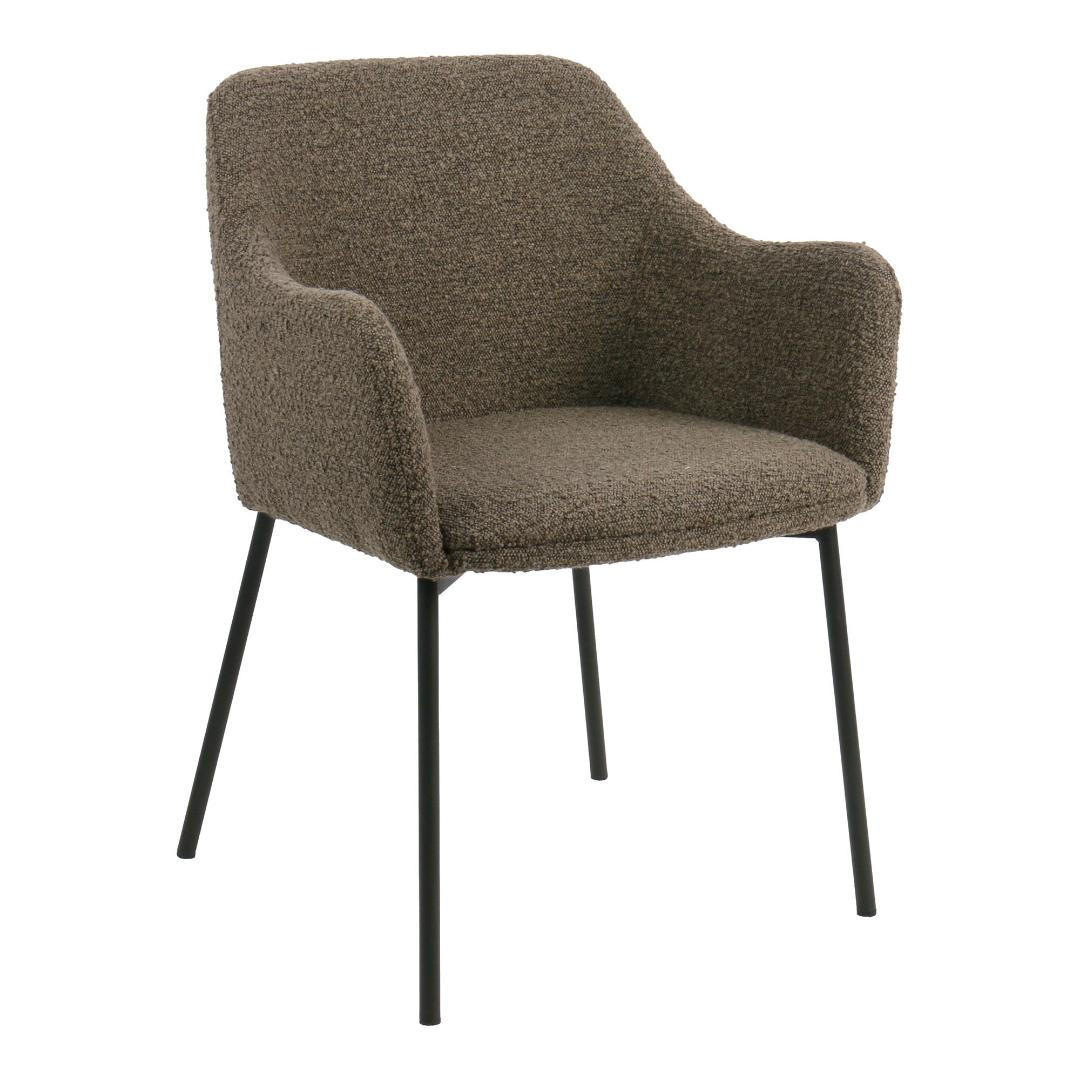 ESSZIMMERSTUHL, Alba, Braun, Metall / Polyester, 56 x 57 x 80 cm - Braun, Textil/Metall (56/80/57cm) - ebuy24