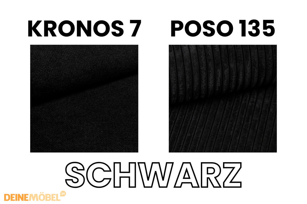 BOXBETT DARO 160/200 in Velour/Cord Schwarz - Schwarz, Holz/Holzwerkstoff (160/200cm) - Deine Möbel 24