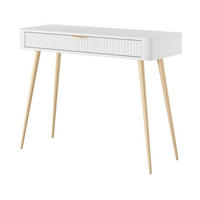 SCHMINKTISCH 100 cm Brando, Schublade, Weiß - Goldfarben/Weiß, Holz/Metall (100/78/38cm) - Emporius