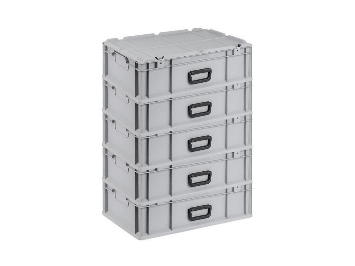 EUROBOX 5x Nextgen Portable 185x40x60cm 34 Liter - Grau, Kunststoff (40/18.5/60cm) - PROREGAL