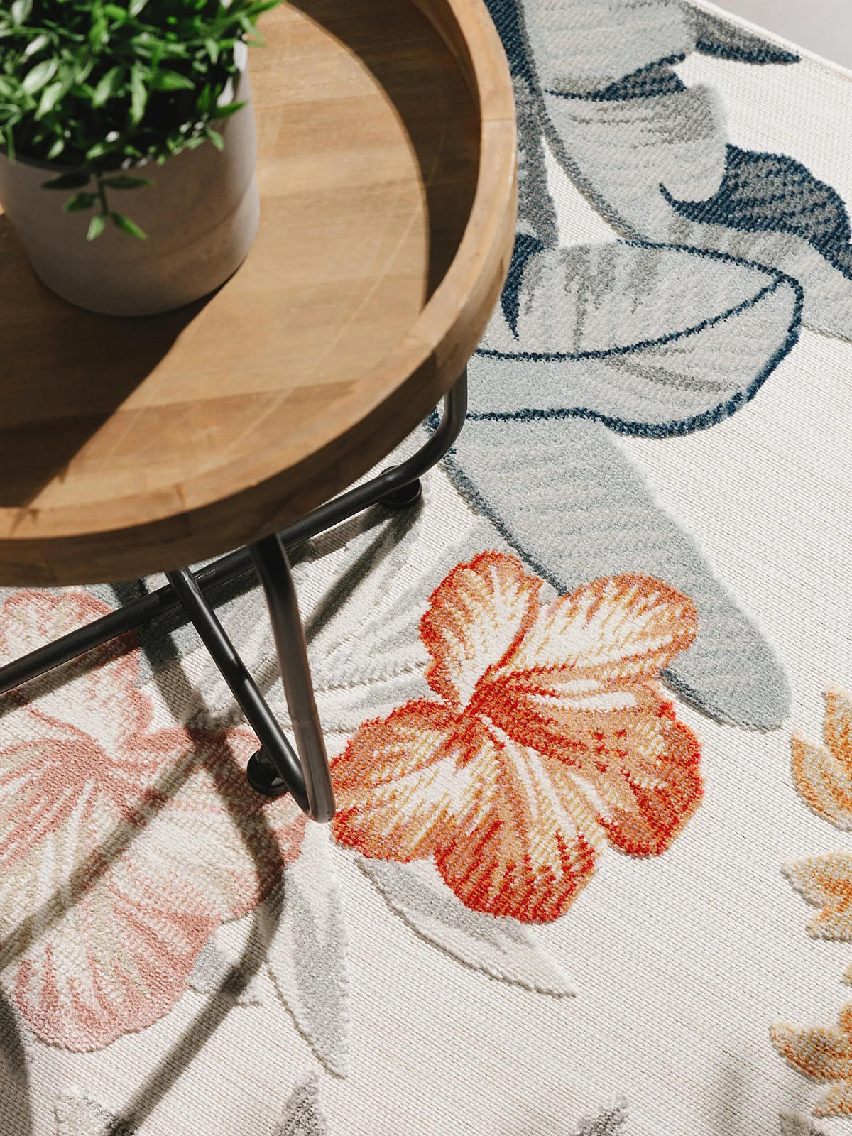 VNÚTORNÝ a vonkajší koberec Flora Viacfarebné 80x150 cm - krémová, plast (80/150cm) - benuta