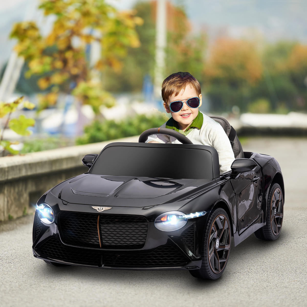 ELEKTRO-KINDERAUTO DE-13155 Flügeltüren Schwarz - Schwarz, Kunststoff (108/65/45cm) - ComfortXL