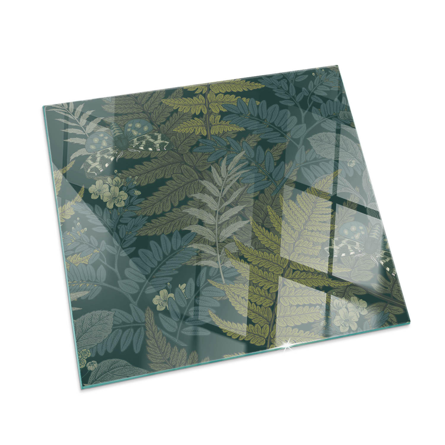 GLASPLATTE für Kamin 60x60 cm Grün - Grün, Glas (60/60/0.4cm) - ArtPrintCave