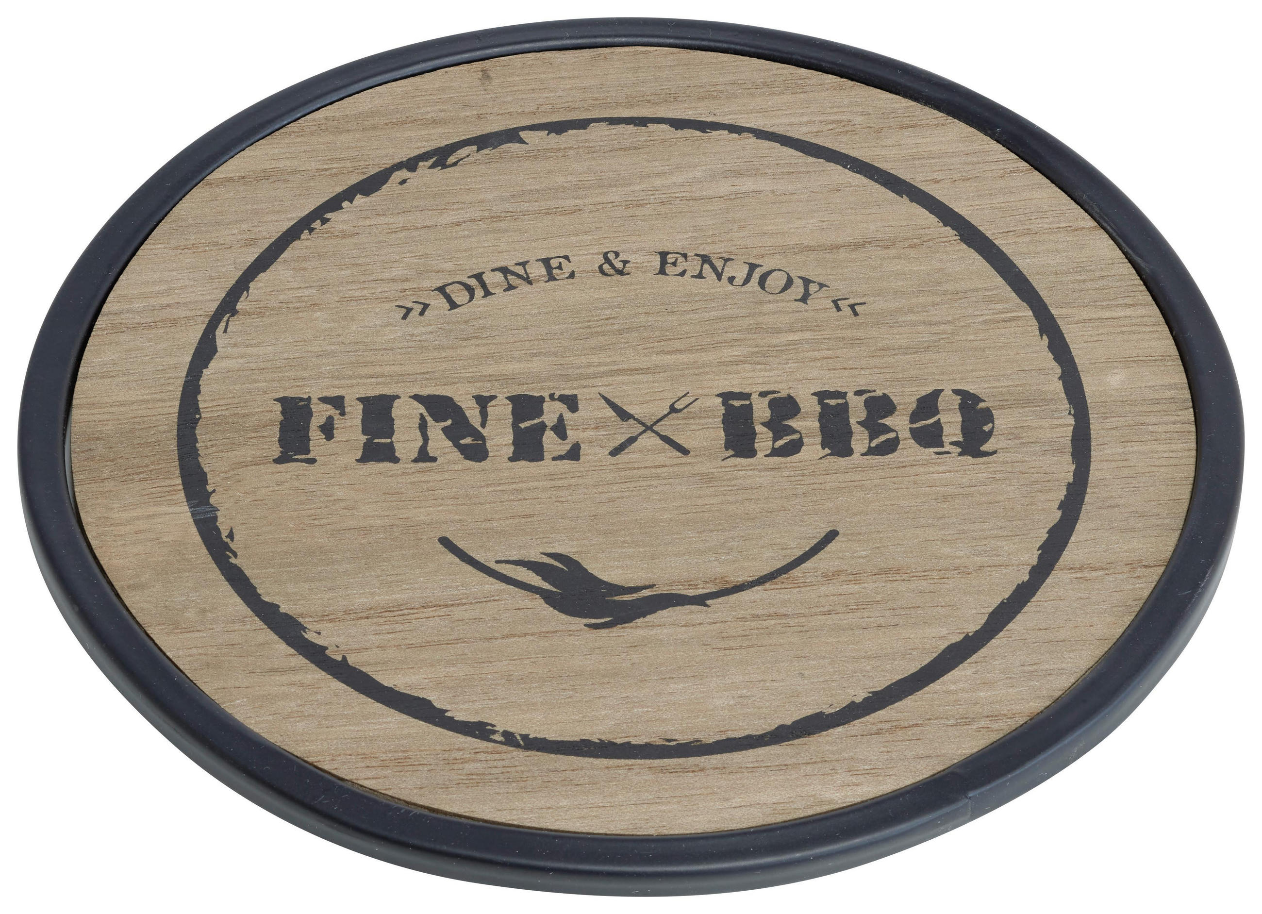 TOPFUNTERSETZER BBQ in Schwarz/Braun - Braun, Holz (1/1cm) - Premium Living