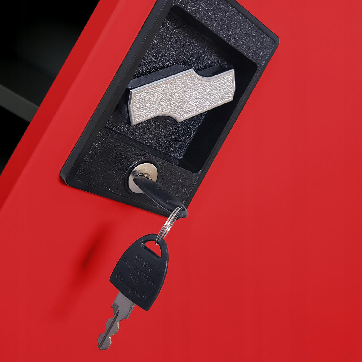 METALLSCHRANK Beata - Anthrazit/Rot, Metall (90/93/40cm) - Jan Nowak