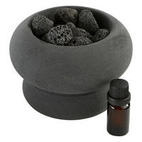 DUFTDIFFUSOR Malakite mit Steinen + 10 ml Duftöl - Schwarz, Keramik (13.8/9.8/13.8cm) - Atmosphera Createur d´interieur