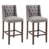 BARHOCKER 2er Set Stoff hellgrau - Hellgrau, Holz/Textil (56/111/51cm) - CLP