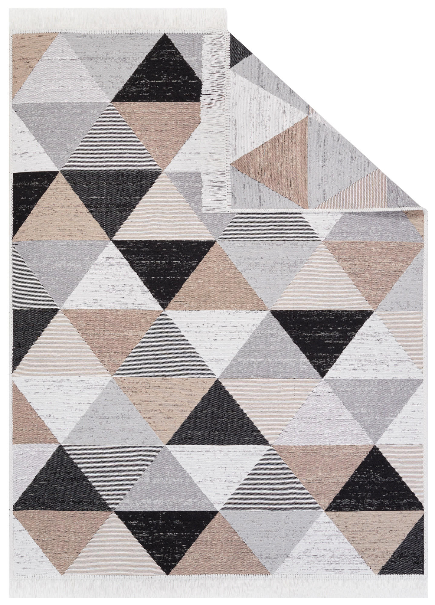 Tapiso Teppich Schwarz, Beige, Grau 80x300 cm