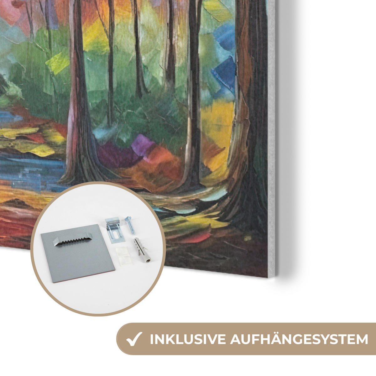 AKUSTIKBILD Landschaft - Wald - Farben - Natur Wanddeko 70x50 cm - Multicolor, Kunststoff (70/50/0.9cm) - MuchoWow