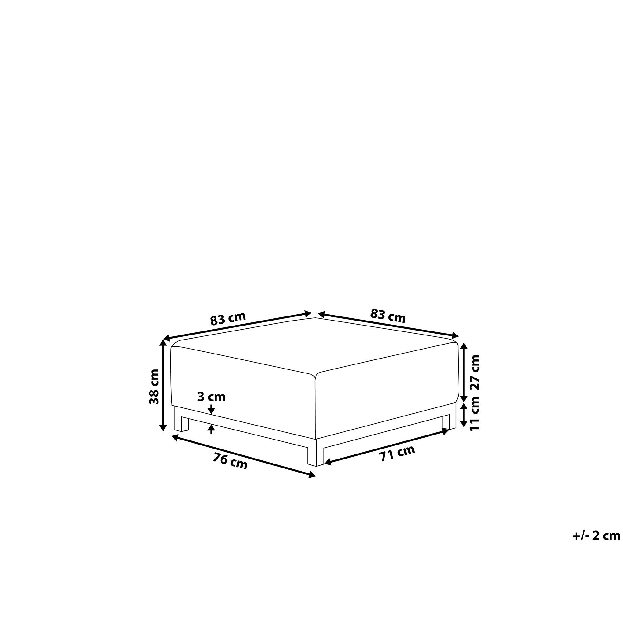 Thumbnail - Beliani Ottomane, Beige, Textil, 1-Sitzer, Quadratisch, 83x38x83 cm, Wohnzimmer, Hocker, Sitzhocker