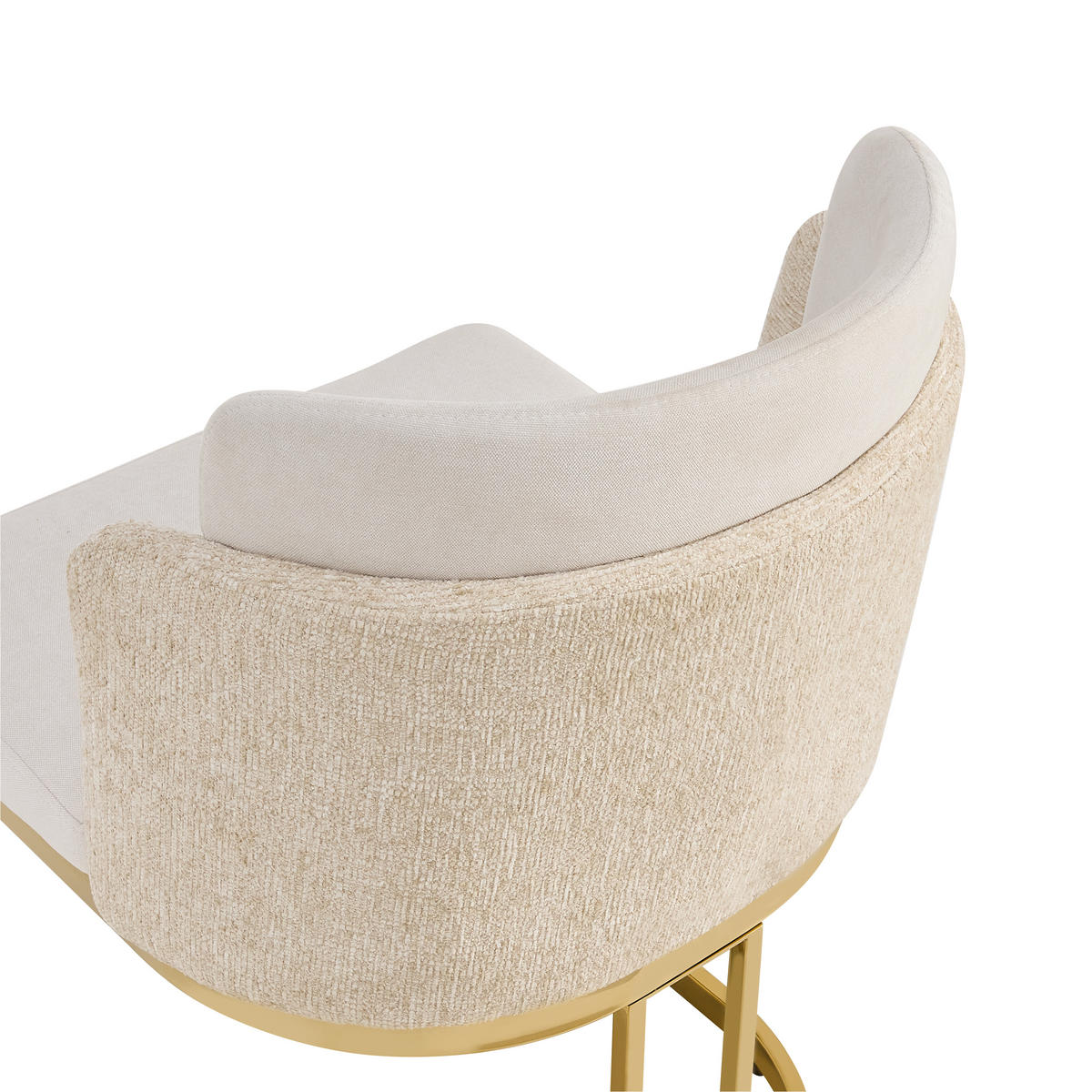 ESSZIMMERSTUHL 2er Set Chenille Beige Gold Modern - Beige, Textil (61.5/86/53.5cm) - FLIEKS