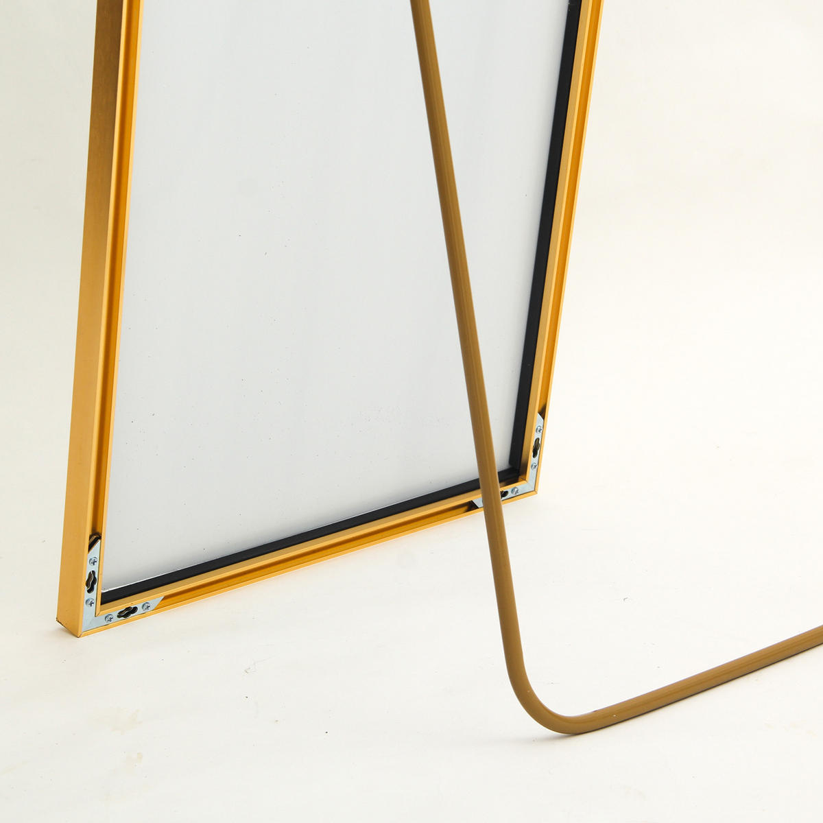 STANDSPIEGEL Ganzkörperspiegel,162 × 53 cm, freistehend oder zur Wandmontage geeignet,goldfarben, Aluminiumlegierung - Goldfarben, Glas (53/162/3cm) - WoodenAura