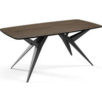 ESSTISCH Trax ausziehbar rechteckig oval, Walnuss Braun 180-260/90/76 - Walnussfarben/Schwarz, Holzwerkstoff/Metall (180/90/76cm) - WFL GROUP