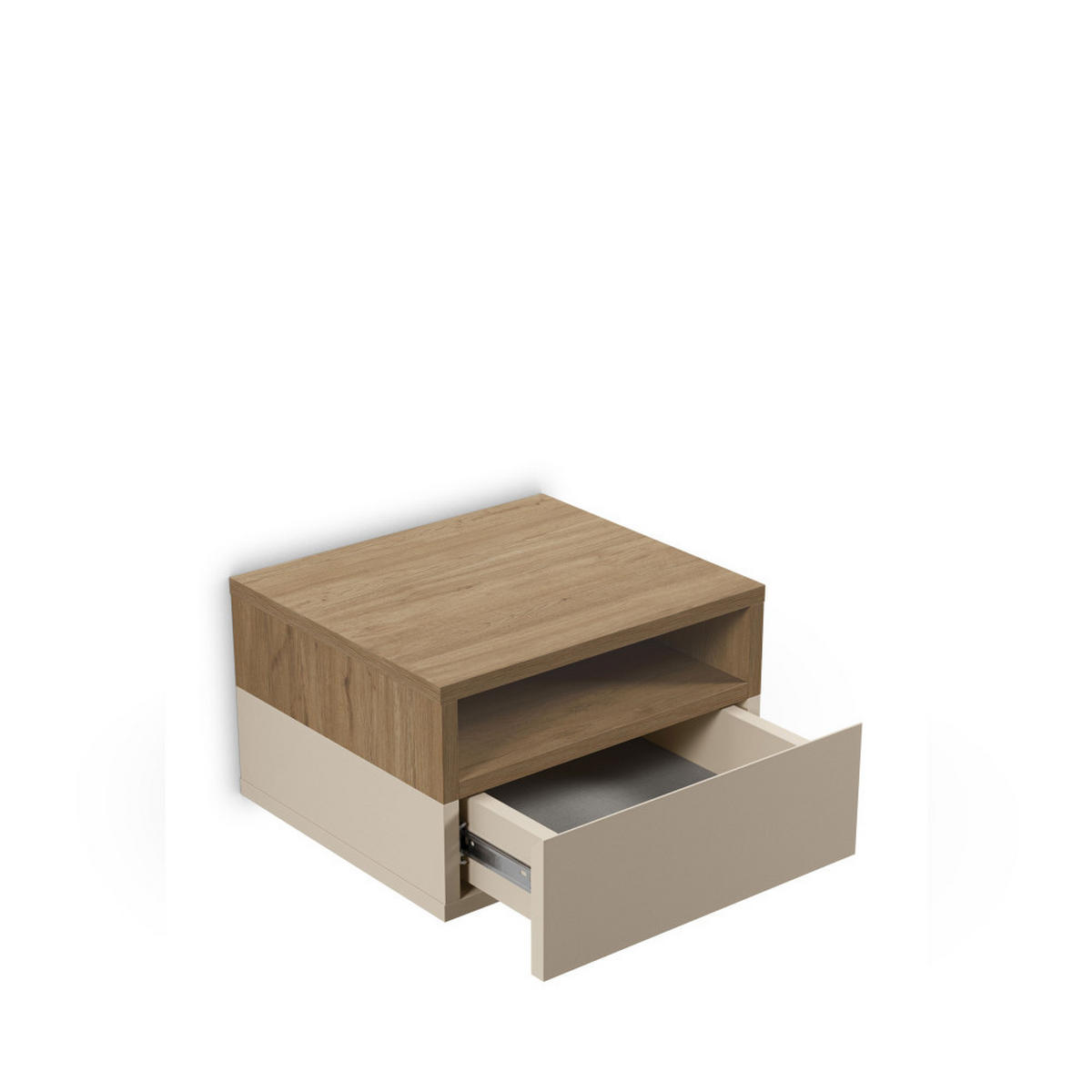 WANDMONTIERTER Nachttisch aus Holz mit 1 Schublade - Quenor - Beige - Beige, Holz (40/24/35cm) - Drawer