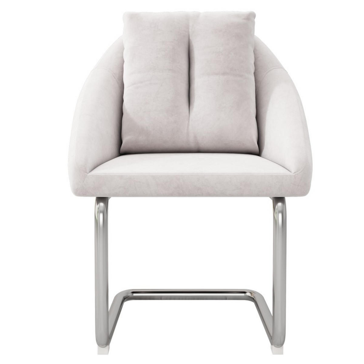 STUHL-SET 2 Stück mit Kissen in Beige，gewölbte Stützbeine - Beige, Textil (59/82/57cm) - KOMHTOM