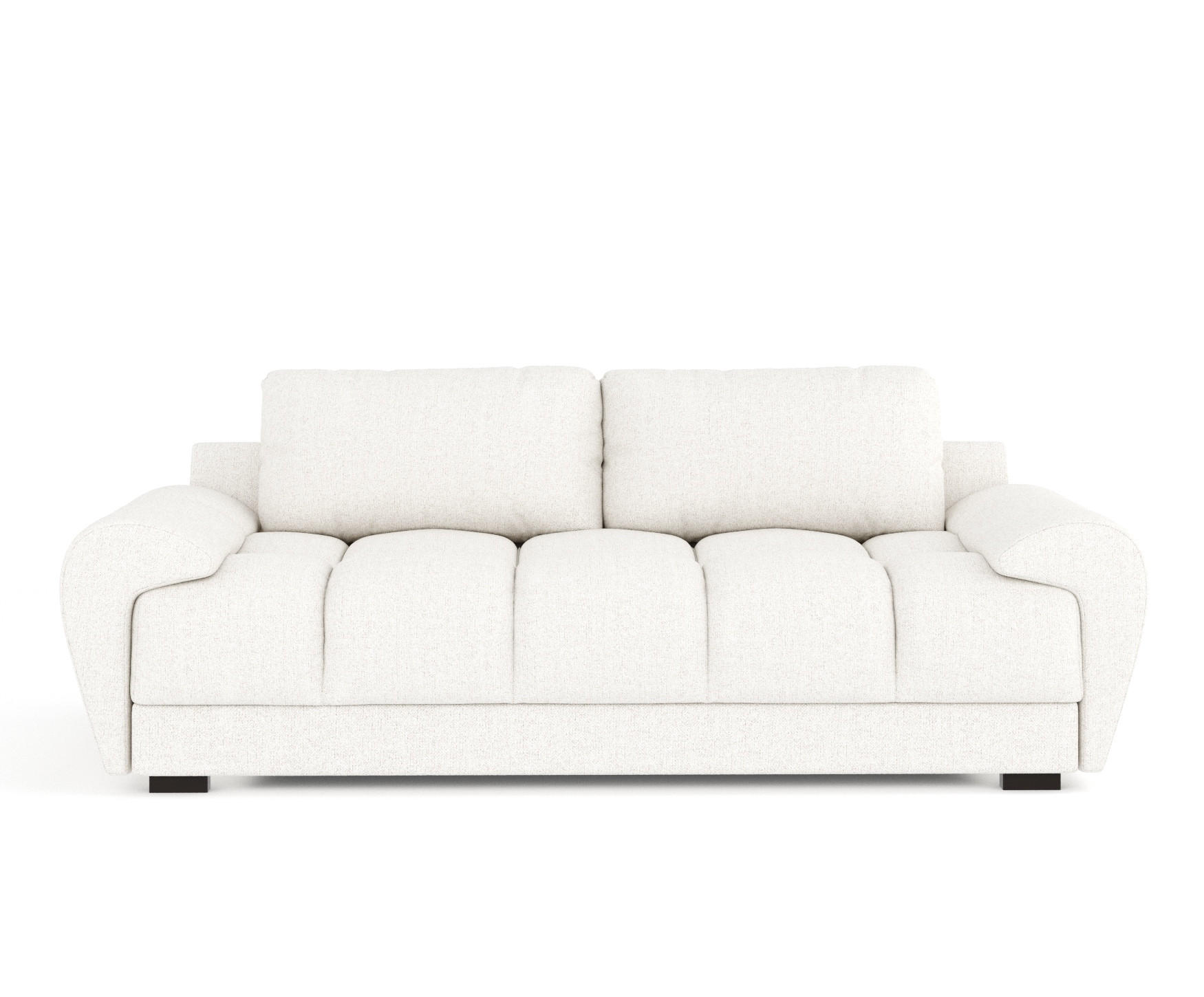 3-SITZER SOFA Peebles Creme Webstoff - Creme/Schwarz, Holz/Holzwerkstoff (244/90/101cm) - Maison de Reve